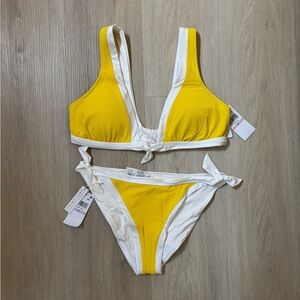 Trina Turk Yellow and White Bikini